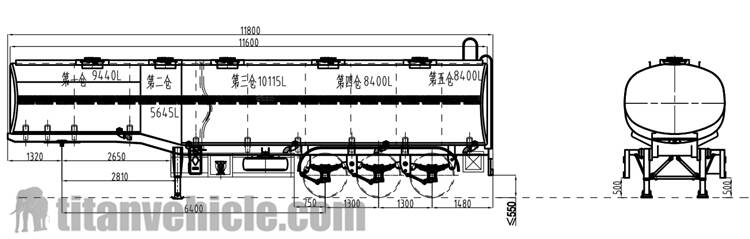 Drawing of Fuel Tanker Trailer