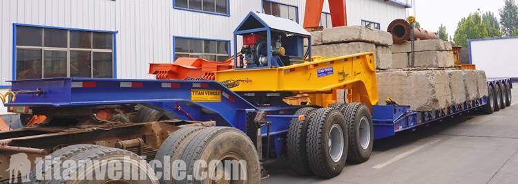 Testing of 4 Axle 150Ton Detachable Gooseneck Lowboy Truck Trailer For Sale In Philippines