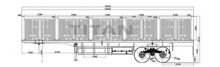 Drawing of Cargo Semi Trailer Price