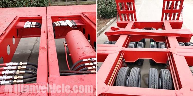 Details of 9 Line 18 Axle Extendable Lowbed Trailer