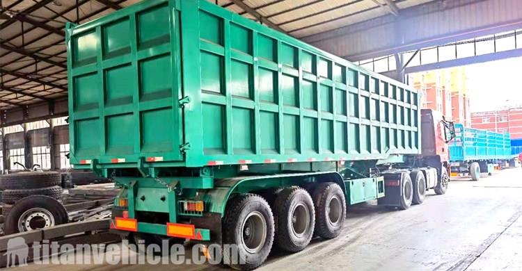 60T Dump Tipper Trailer for Sale In Mauritania Nouakchott | Hydraulic Tipping