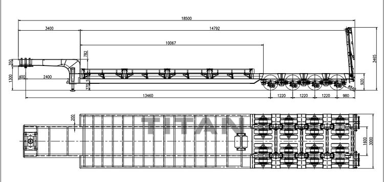 4 Axle 100T Lowbed for Sale in Zambia - TITAN Vehicle