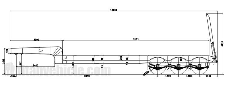 Drawing of Low Bed Truck Trailer for Sale Price