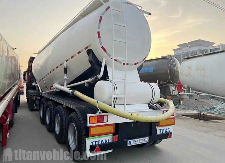 4 Axle 60CBM Pneumatic / Dry Bulk Tank Trailers for Sale In Congo Banana