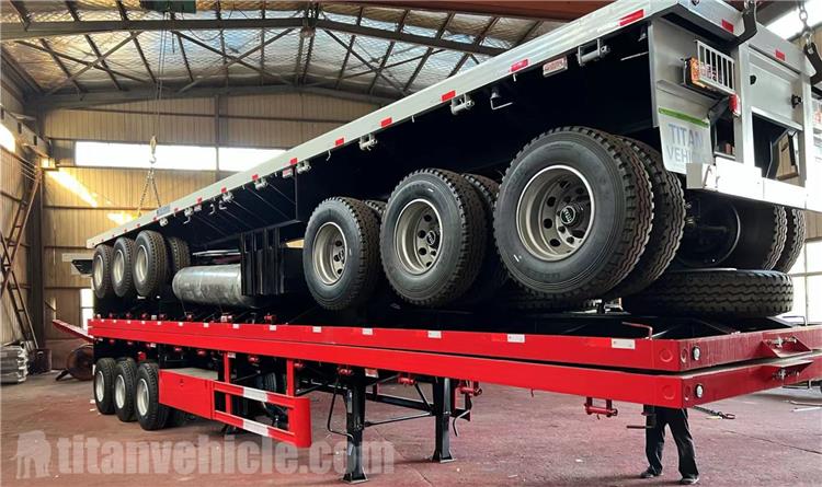 Triple Axle Flat Bed Trailer for Sale In Tanzania dar es salaam