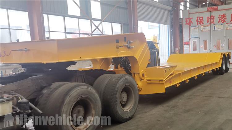 80 Ton Lowbed Trailer 2 Axle Detachable Gooseneck Trailer for Sale In Guyana