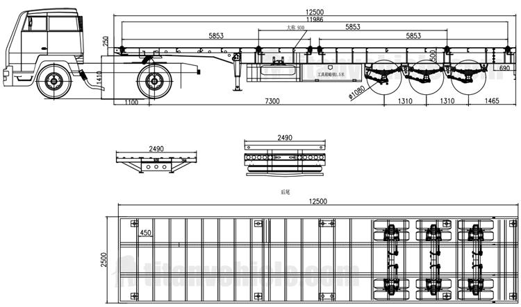 12.5m Flatbed Trailer for Sale In Sierra Leone