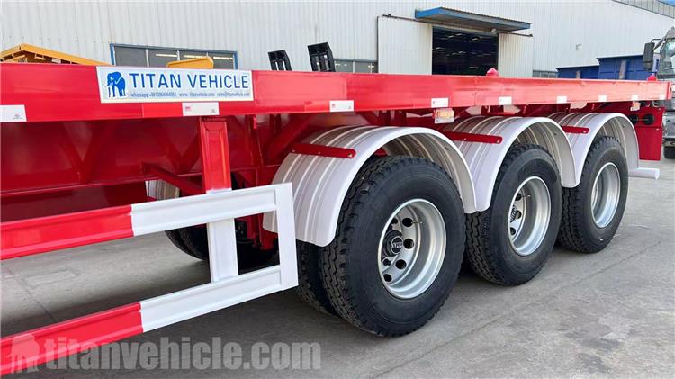 Tri Axle 40 ft Flatbed Semi Trailer for Sale In Congo