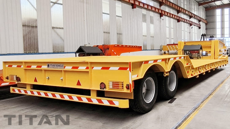 2 Axle Detach Gooseneck Lowboy Trailer will be sent to Cameroon