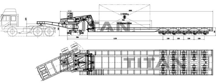 Drawing of Lowboy Trailer