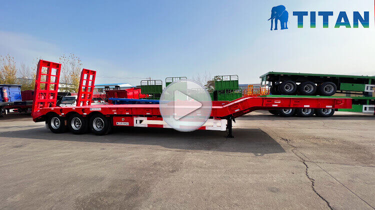 3 Axle 60ton Lowbed Trailer Truck for Sale Price 